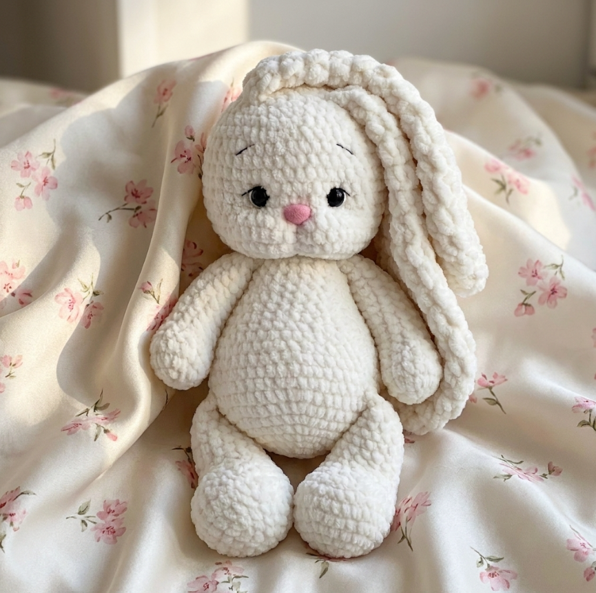 Bunny Crochet Pattern 🐰 Plush Amigurumi Rabbit PDF (Easy & Adorable)