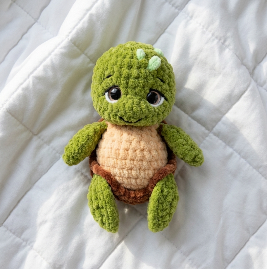 Mini Turtle Crochet Pattern 🐢 No-Sew Sea Turtle Amigurumi PDF Tutorial