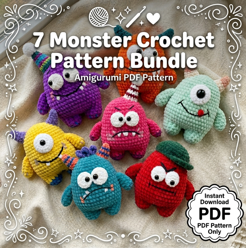 Mini Monster Amigurumi Crochet Pattern