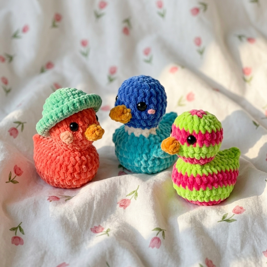 No-Sew Rubber Duck Crochet Pattern 🐥 3-in-1 Cute Amigurumi PDF (Beginner-Friendly)