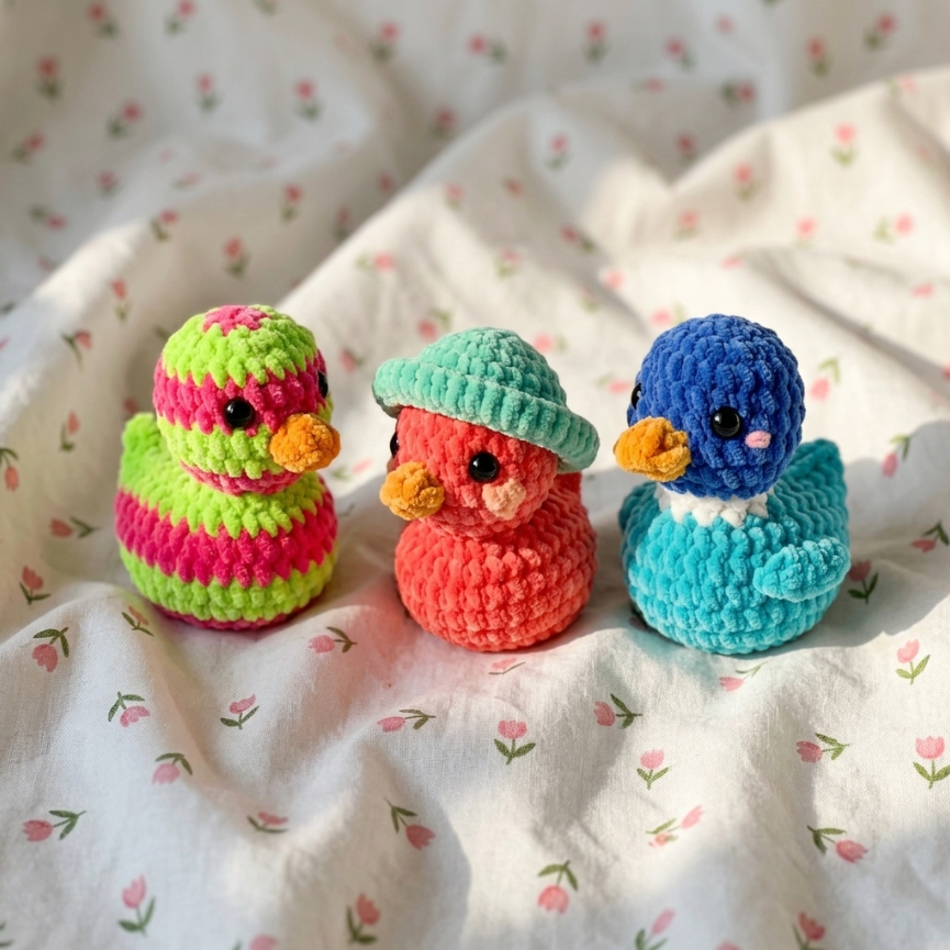 No-Sew Rubber Duck Crochet Pattern 🐥 3-in-1 Cute Amigurumi PDF (Beginner-Friendly)