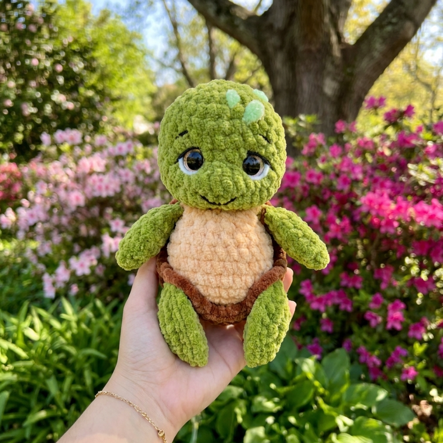Mini Turtle Crochet Pattern 🐢 No-Sew Sea Turtle Amigurumi PDF Tutorial