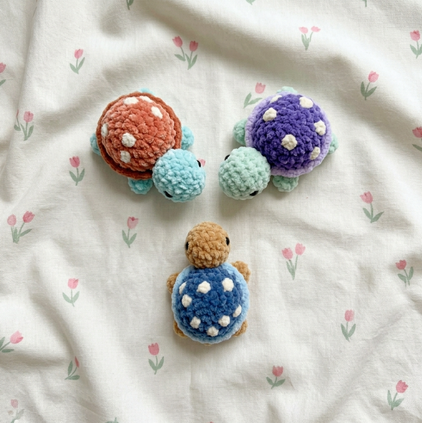 Mini Turtle Crochet Pattern 🐢 No-Sew Amigurumi PDF (Cute Ocean Plush)