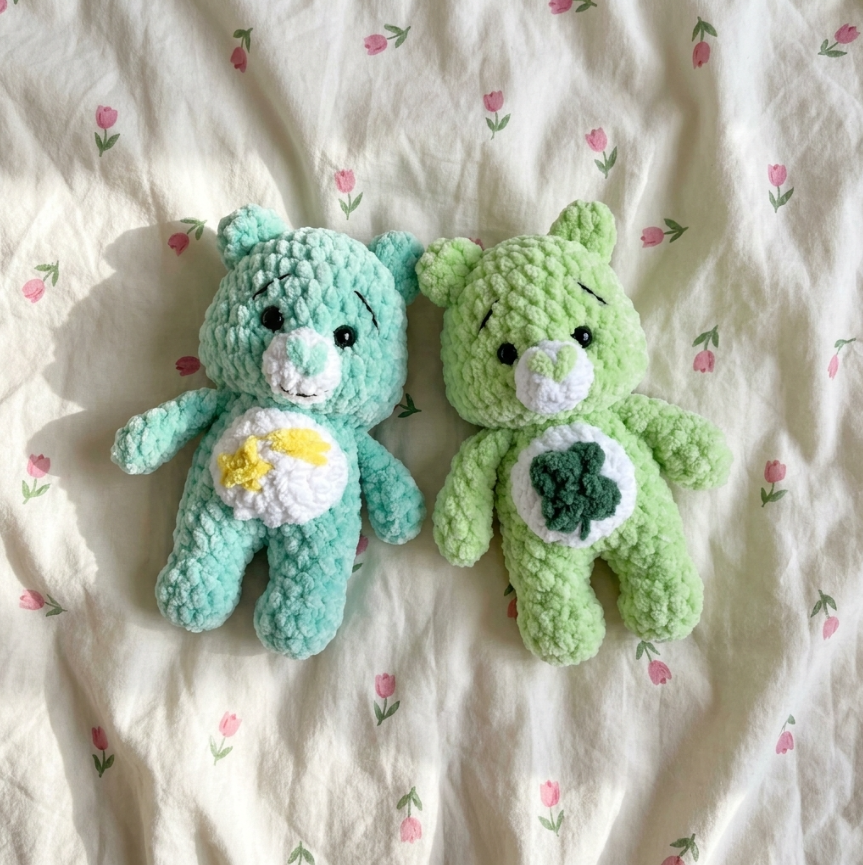 6-in-1 Care Bears Crochet Pattern 🌈 Low-Sew Plush Bundle PDF