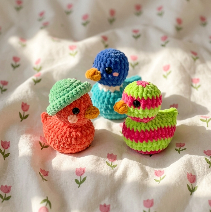 No-Sew Rubber Duck Crochet Pattern 🐥 3-in-1 Cute Amigurumi PDF (Beginner-Friendly)