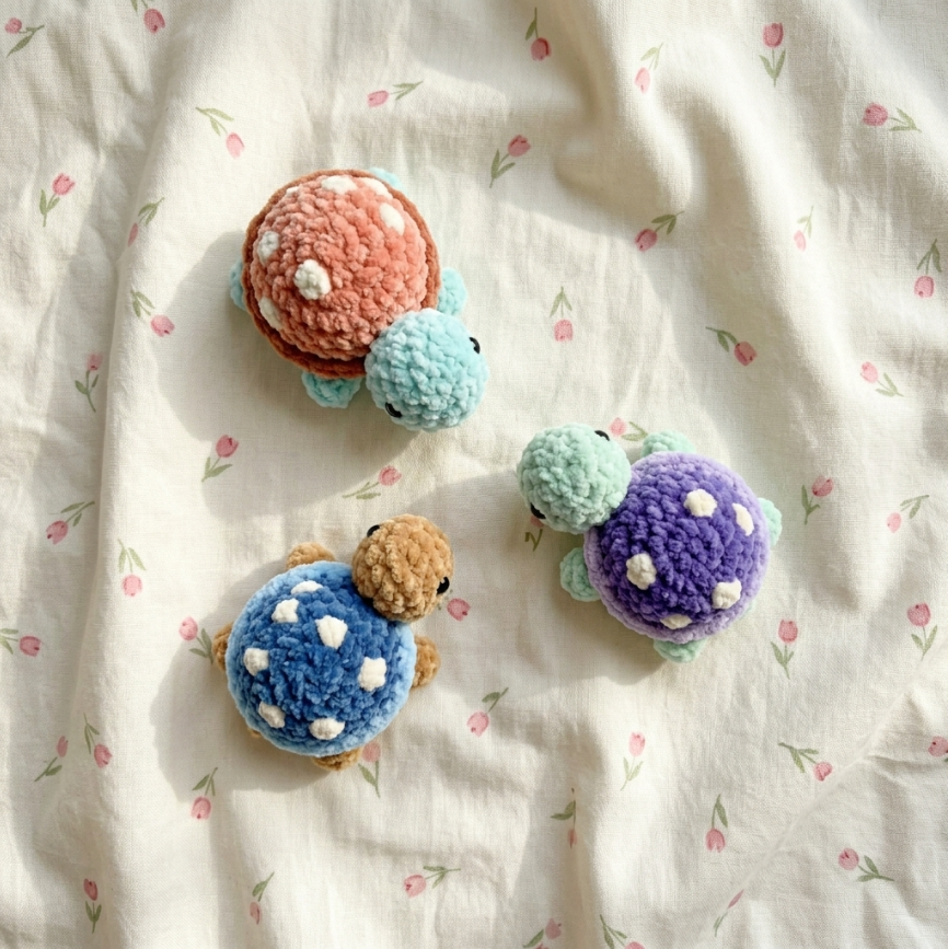 Mini Turtle Crochet Pattern 🐢 No-Sew Amigurumi PDF (Cute Ocean Plush)
