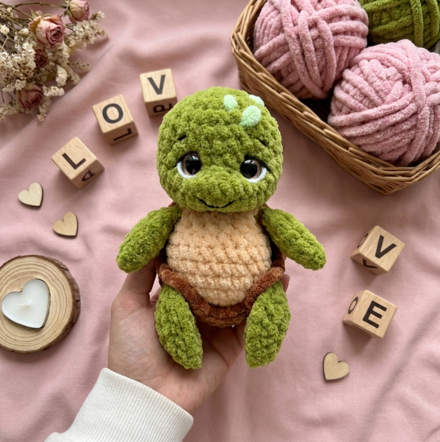 Mini Turtle Crochet Pattern 🐢 No-Sew Sea Turtle Amigurumi PDF Tutorial