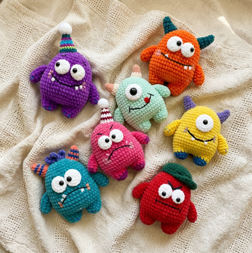 Mini Monster Amigurumi Crochet Pattern