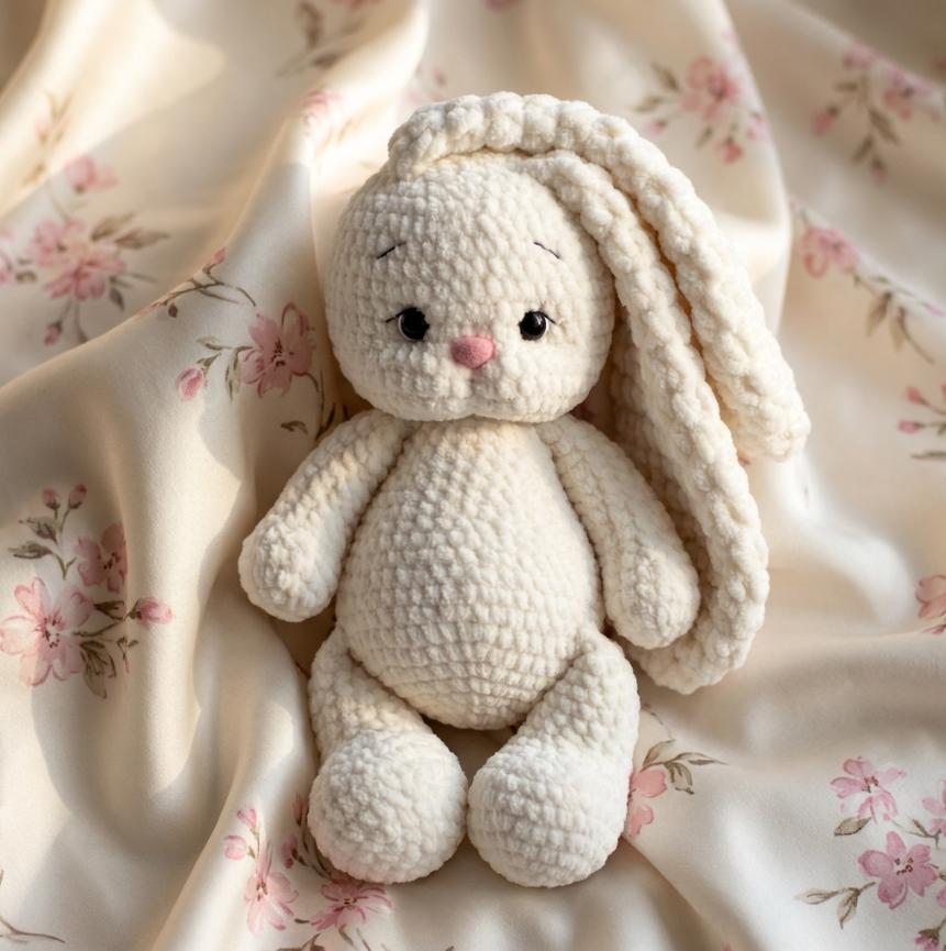 Bunny Crochet Pattern 🐰 Plush Amigurumi Rabbit PDF (Easy & Adorable)
