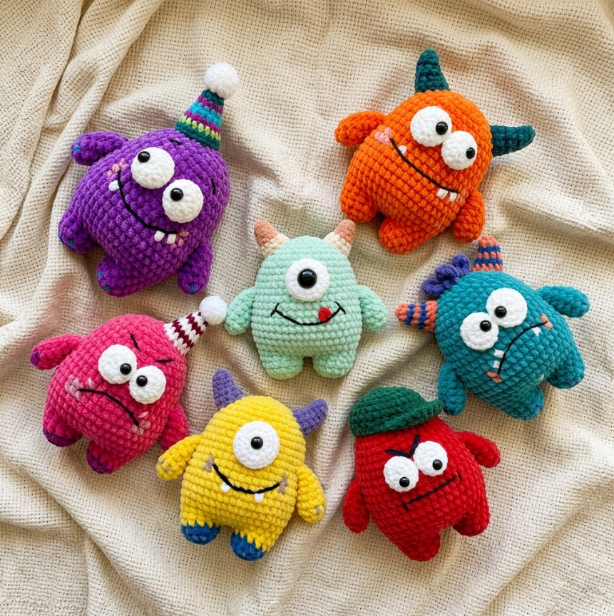 Mini Monster Amigurumi Crochet Pattern