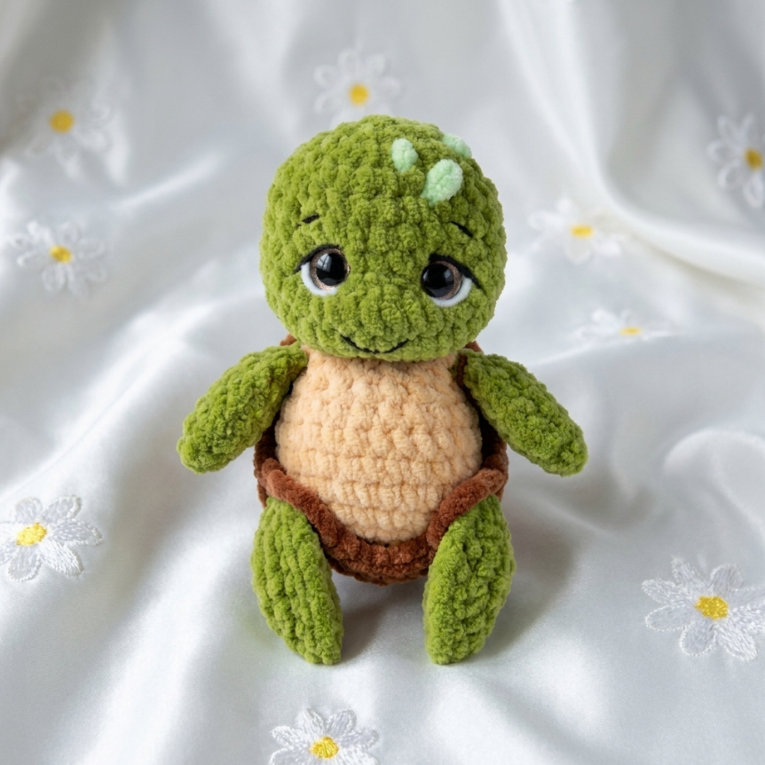 Mini Turtle Crochet Pattern 🐢 No-Sew Sea Turtle Amigurumi PDF Tutorial