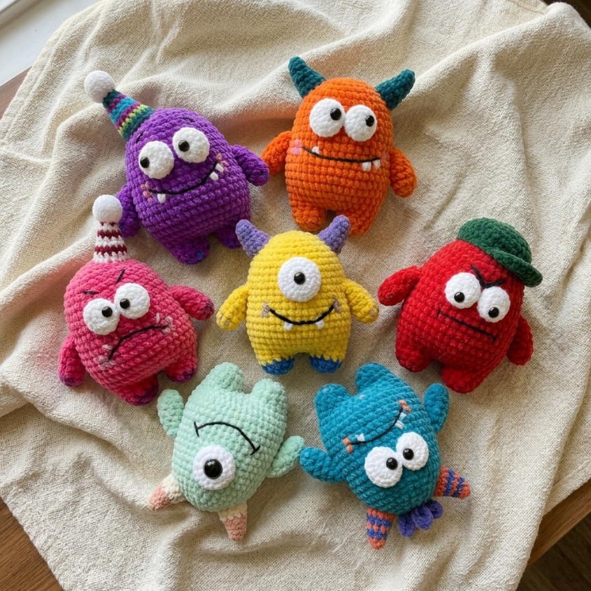 Mini Monster Amigurumi Crochet Pattern