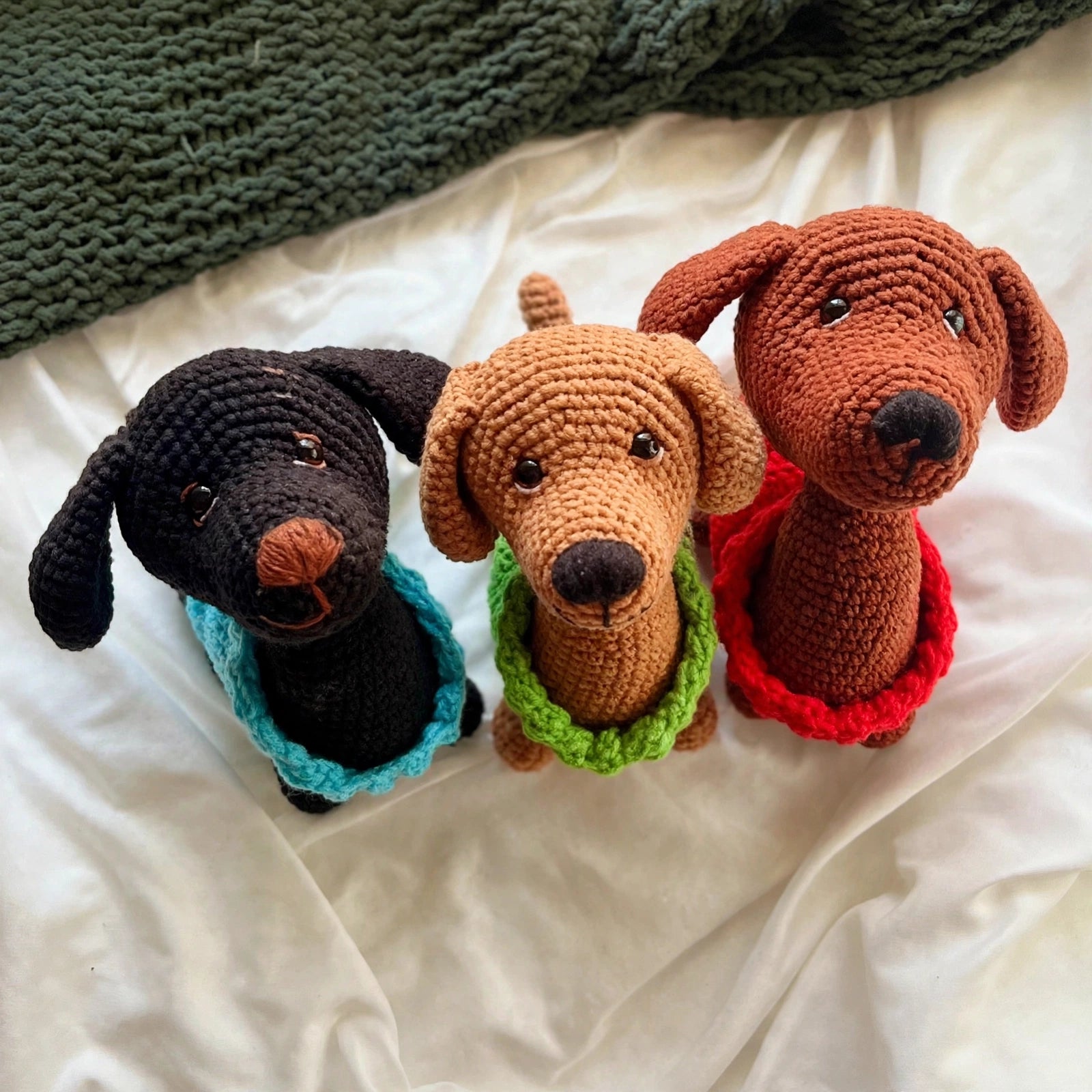 Crochet Dachshund in Sweater Pattern, Amigurumi Dog PDF